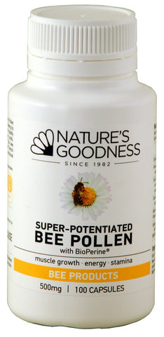 SUPER-POTENTIATED BEE POLLEN 500mg 100/365 Capsules